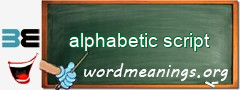 WordMeaning blackboard for alphabetic script